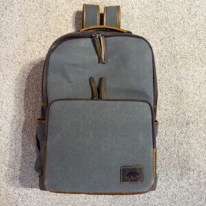 Kodiak Leather -25L Traveler Canvas / Leather Backpack Pewter Green Tan